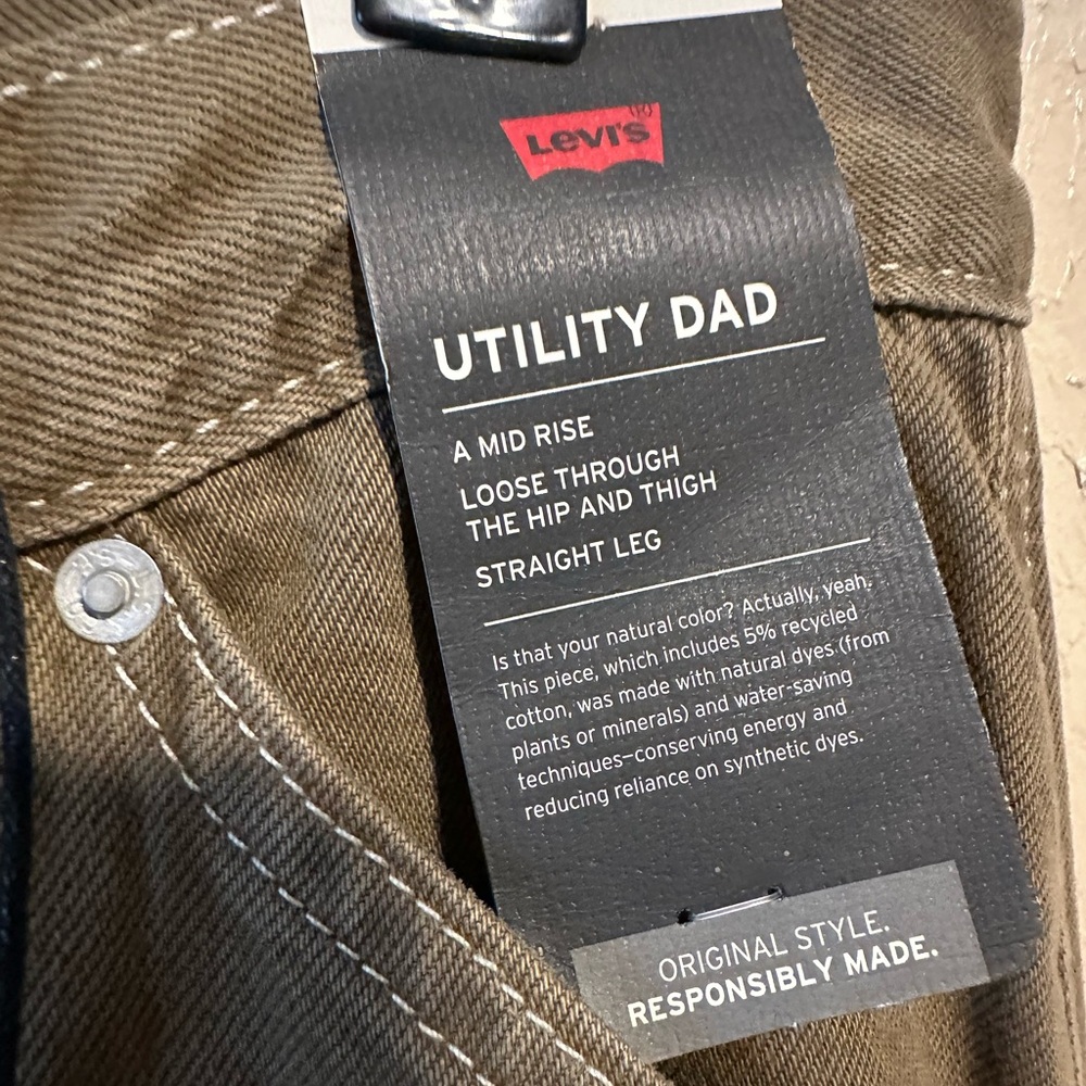 NWT Levi’s Dad Utility Carpenter Jeans Size 27 Slouchy‎ Baggy - Picture 6 of 9
